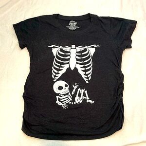 Maternity skeleton Halloween shirt